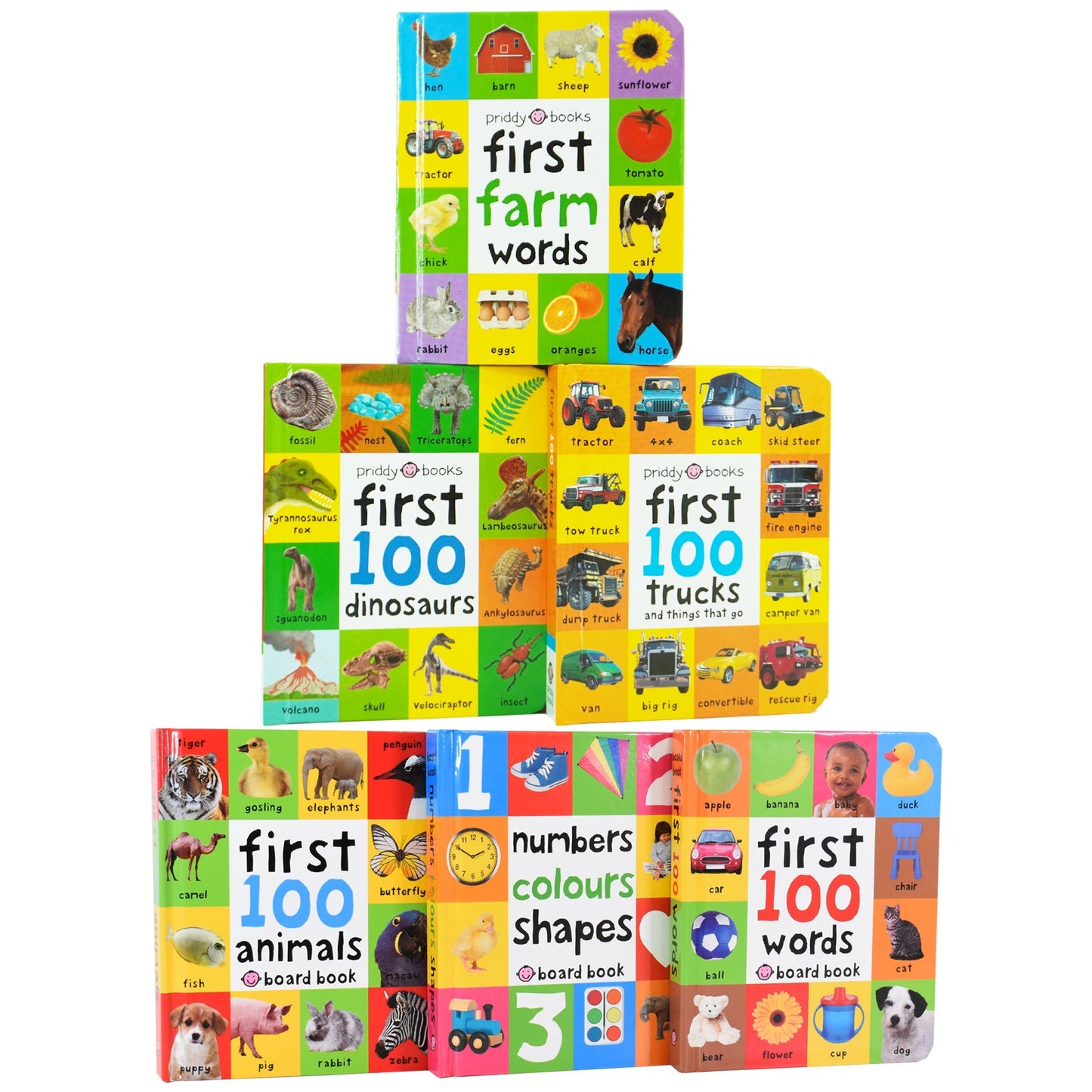 First 100 series 6 Books Children Collection Box Set By Roger Priddy - Ages 0-5 - Board Book