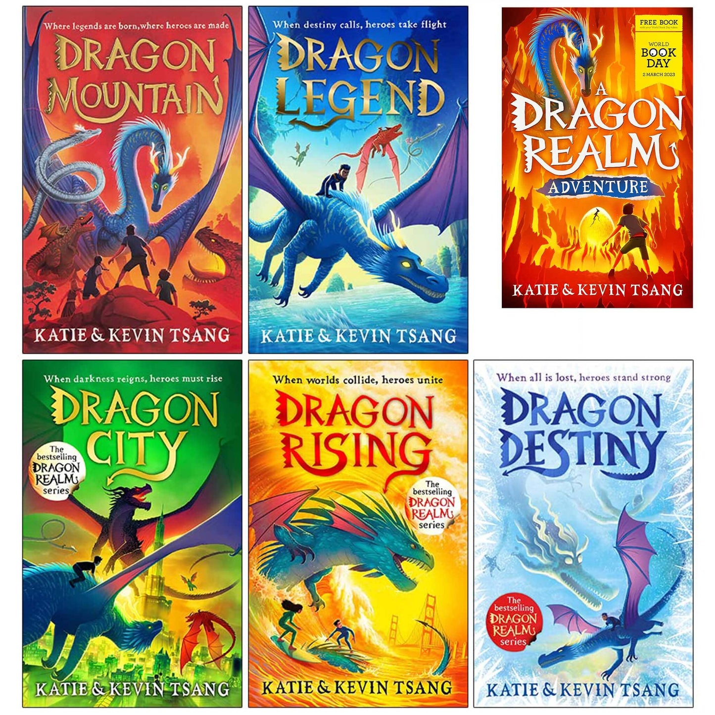 Dragon Realm Series with World Book Day 2023: 6 Books Collection Set By Katie & Kevin Tsang - Ages 7+ - Paperback