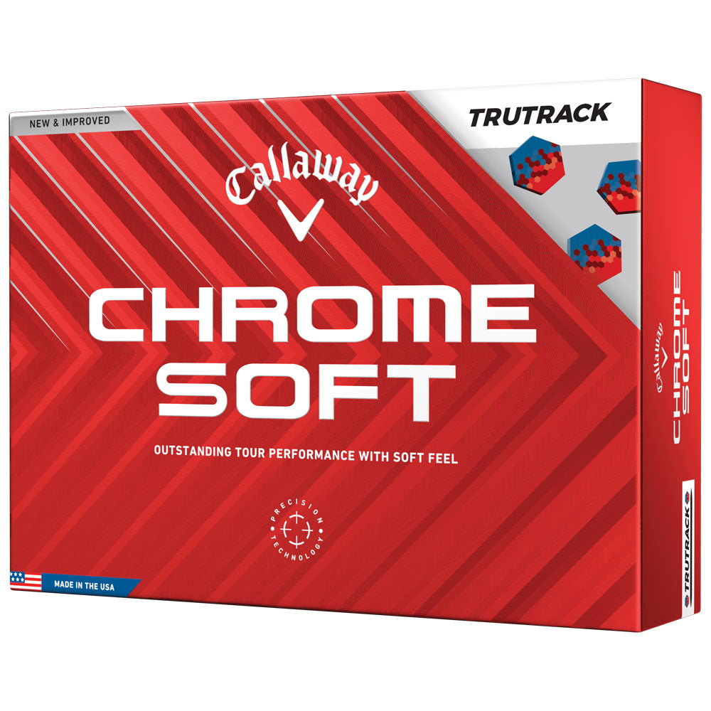Chrome Soft TruTrack Golf Balls: White 12-Pack, Enhanced Alignment