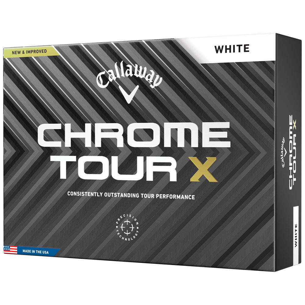 Chrome Tour X Golf Balls: White, 12-Pack, Optimal Speed & Control