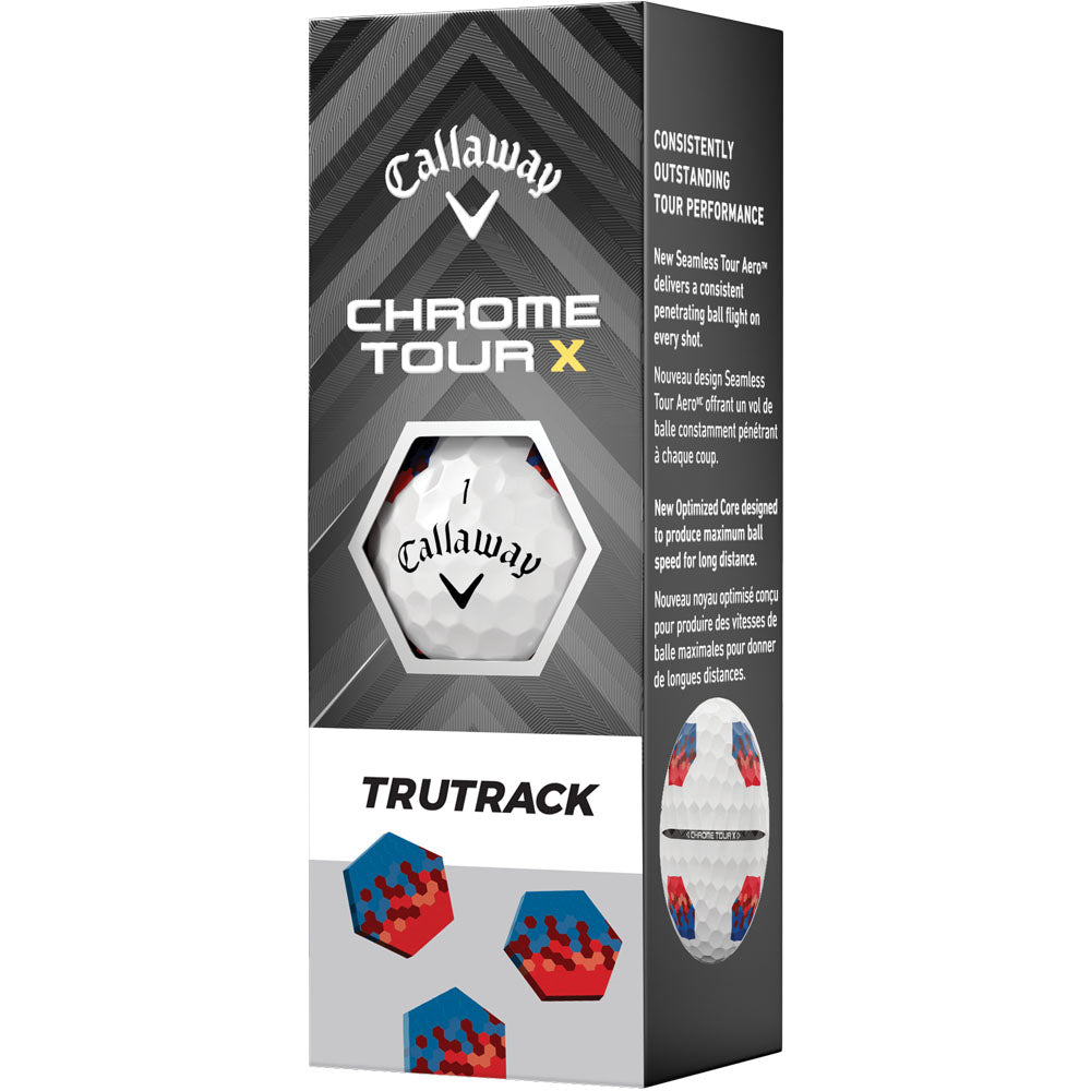 Chrome Tour X TruTrack Golf Balls: Ultimate Speed, Control, Precision Alignment, 12-Pack