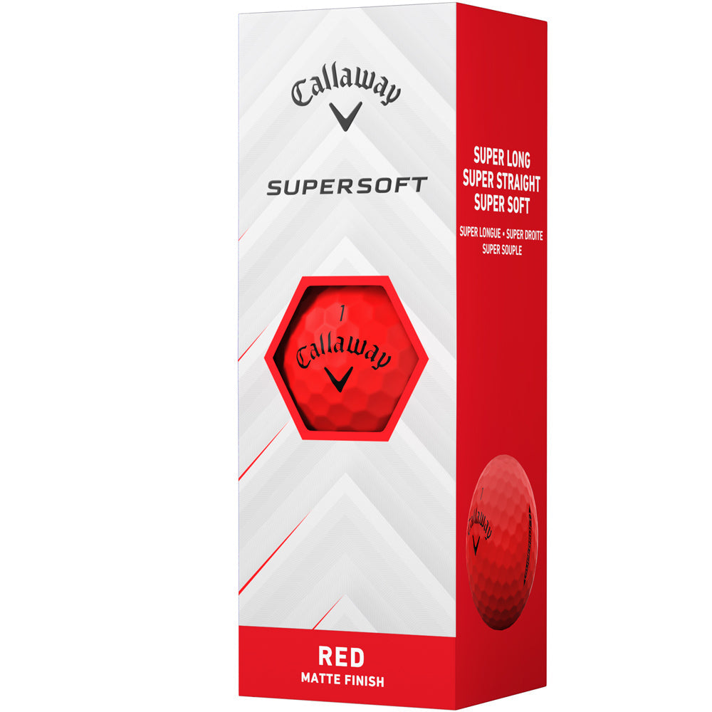 Supersoft Golf Balls, Matte Red, Long Distance, Soft Feel, 12-Pack