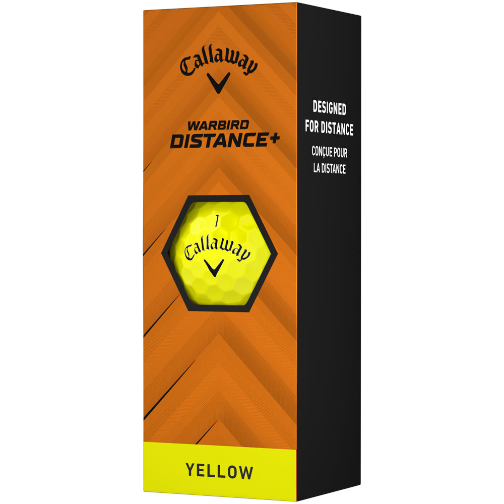 Warbird Distance+ Yellow Golf Balls - 12 Pack - High Speed Core