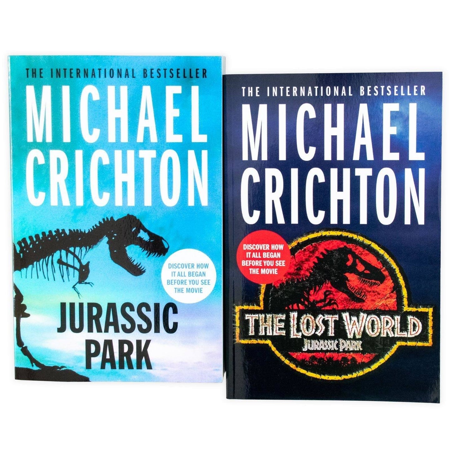 Jurassic Park & The Lost World 2 Books Collection Set by Michael Crichton - Fiction - Paperback