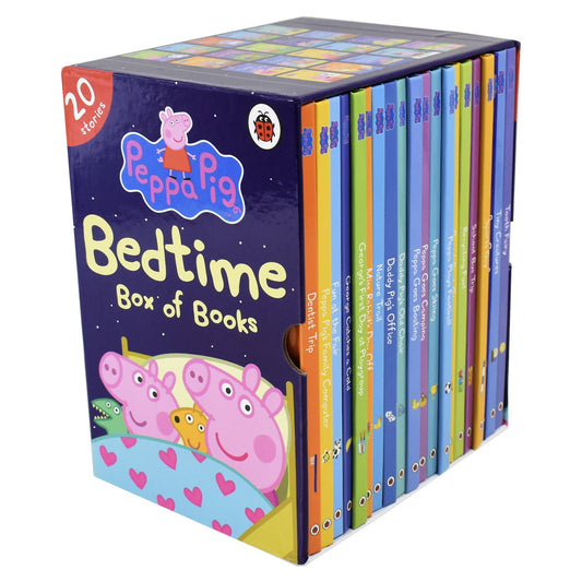 Peppa Pig Bedtime Stories 20 Hardback Books Box Set By Ladybird - Ages 0-5