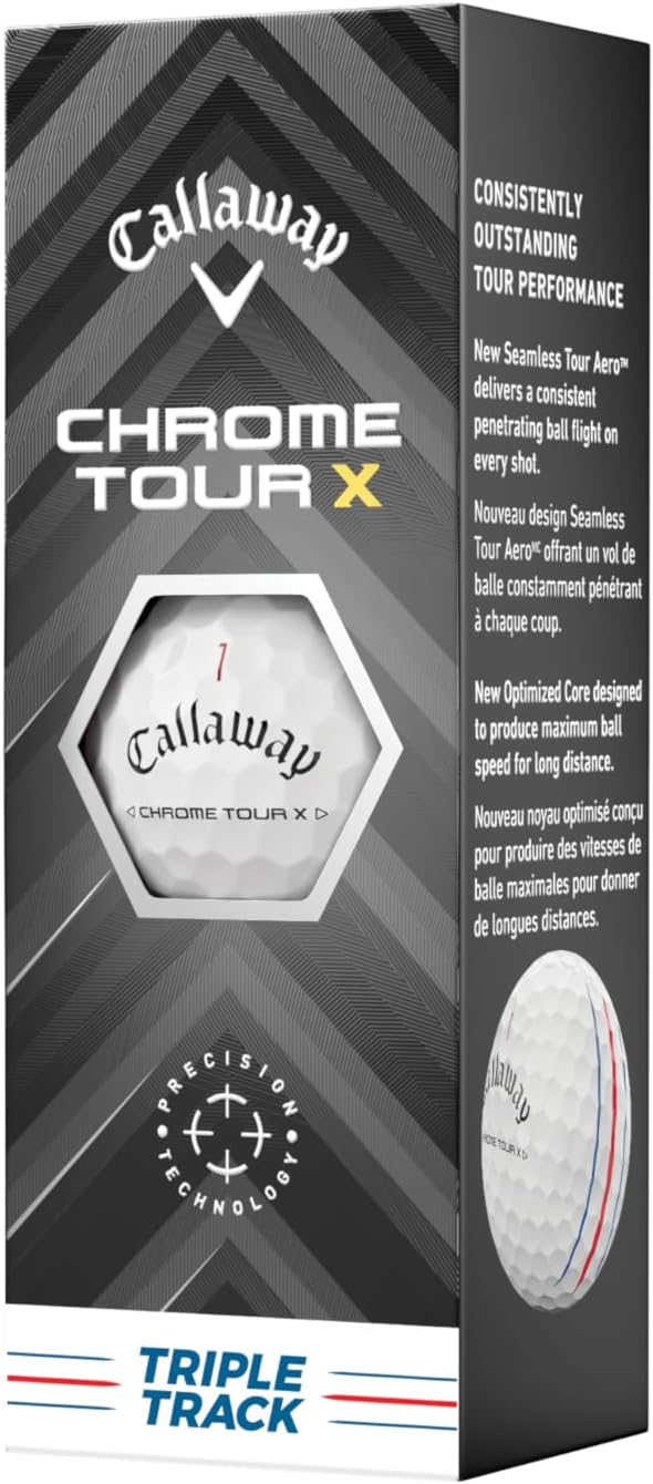 Chrome Tour X Golf Balls: Max Distance, Tour Performance, Incredible Feel & Alignment