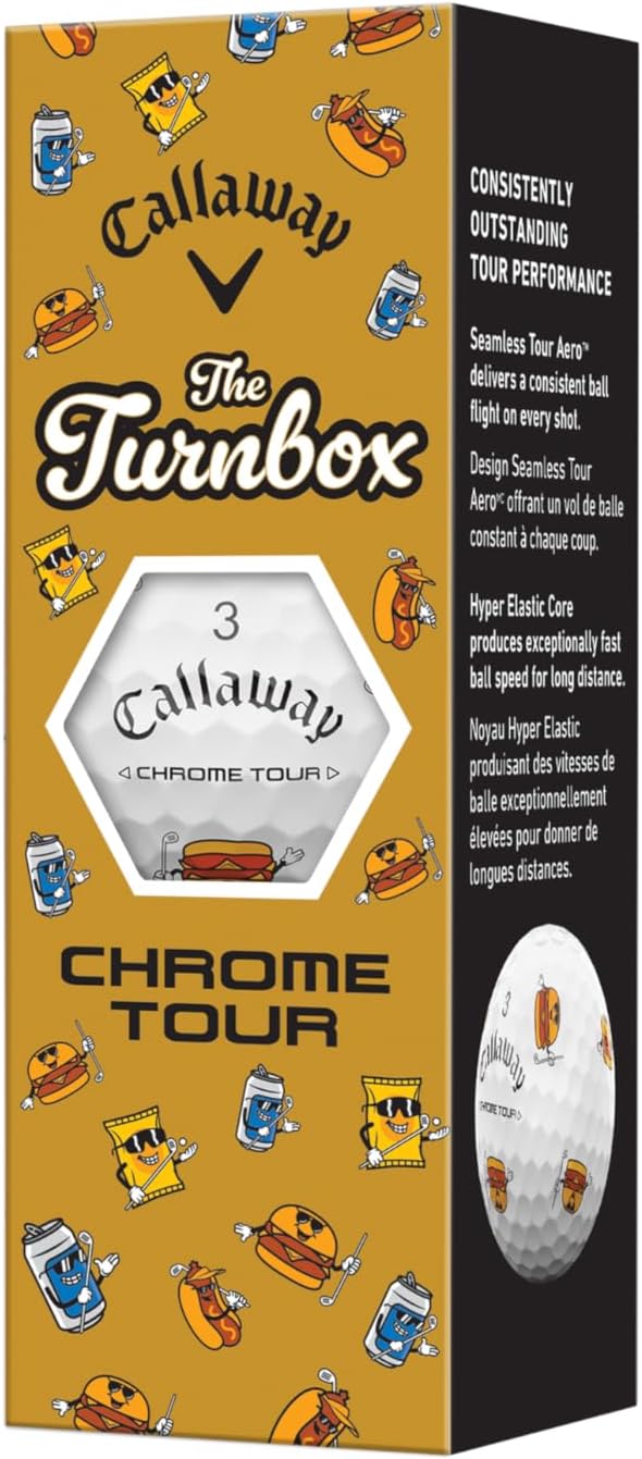 Chrome Tour Golf Balls: Hyper Fast Core, Triple Track Alignment, Tour Performanc