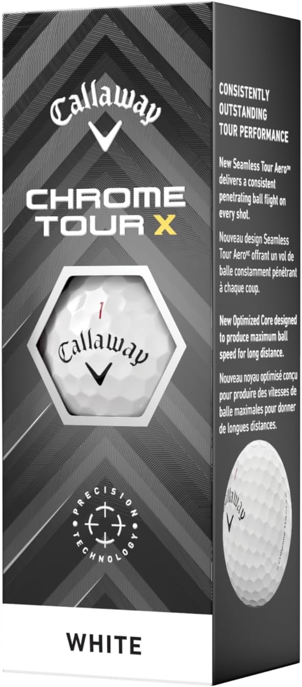 Chrome Tour X Golf Balls: Max Distance, Tour Performance, Incredible Feel & Alignment