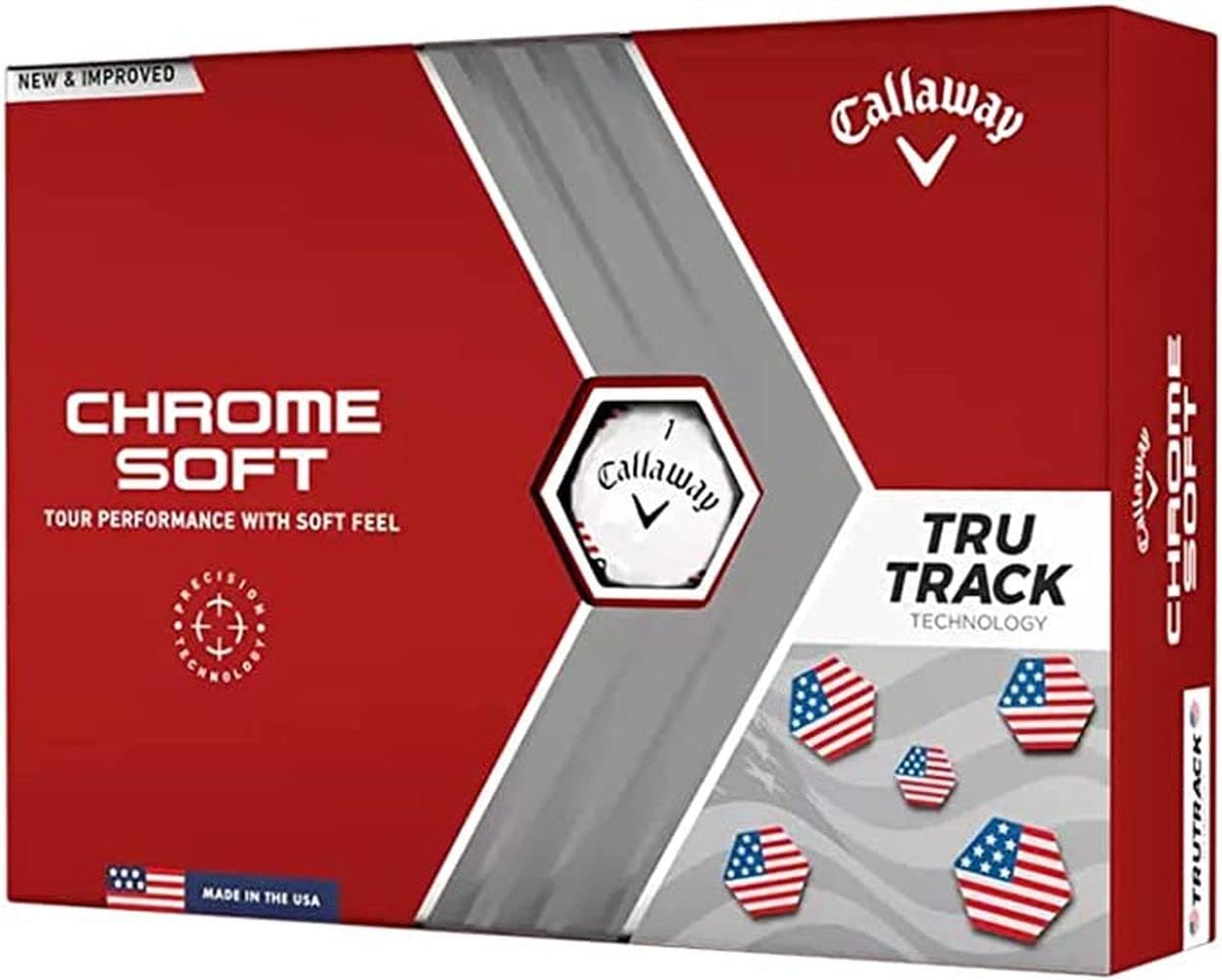 Golf 2022 Chrome Soft Golf Balls (True Track (Red/Blue)