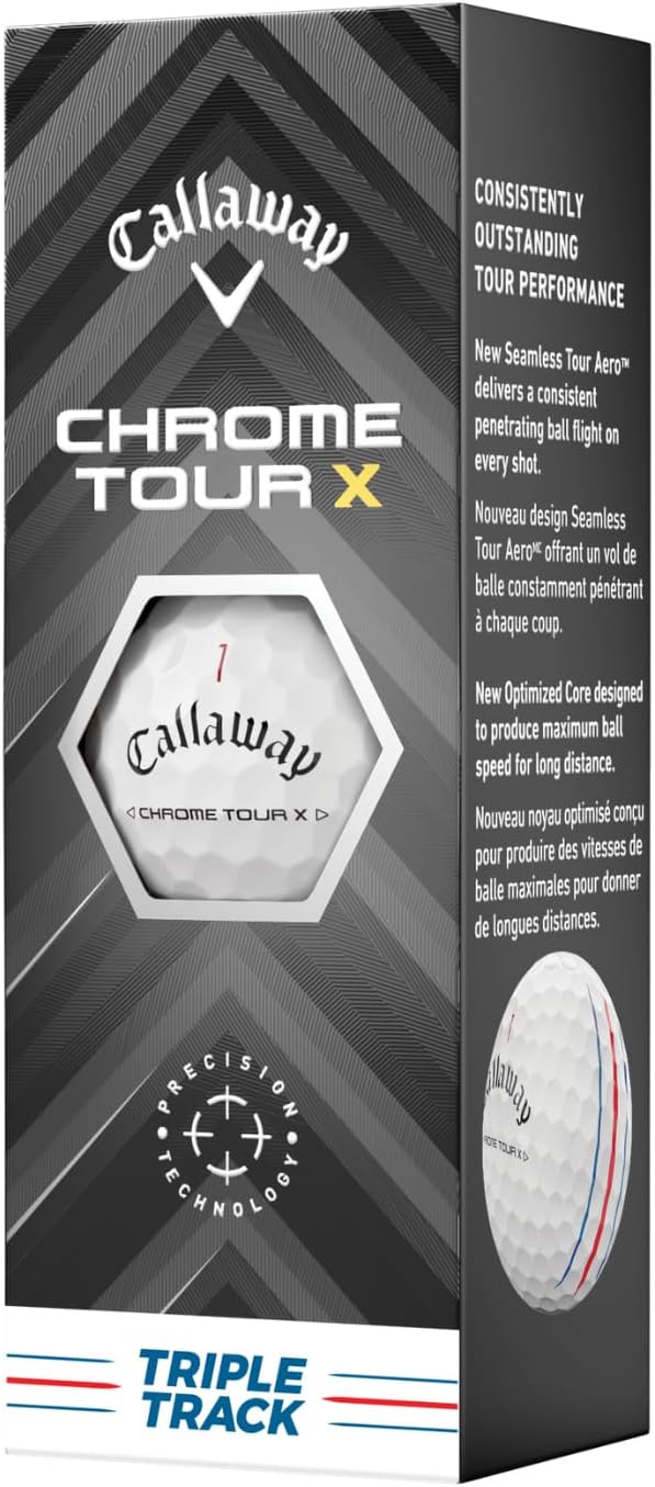 Chrome Tour X Golf Balls: Max Distance, Tour Performance, Incredible Feel & Alignment
