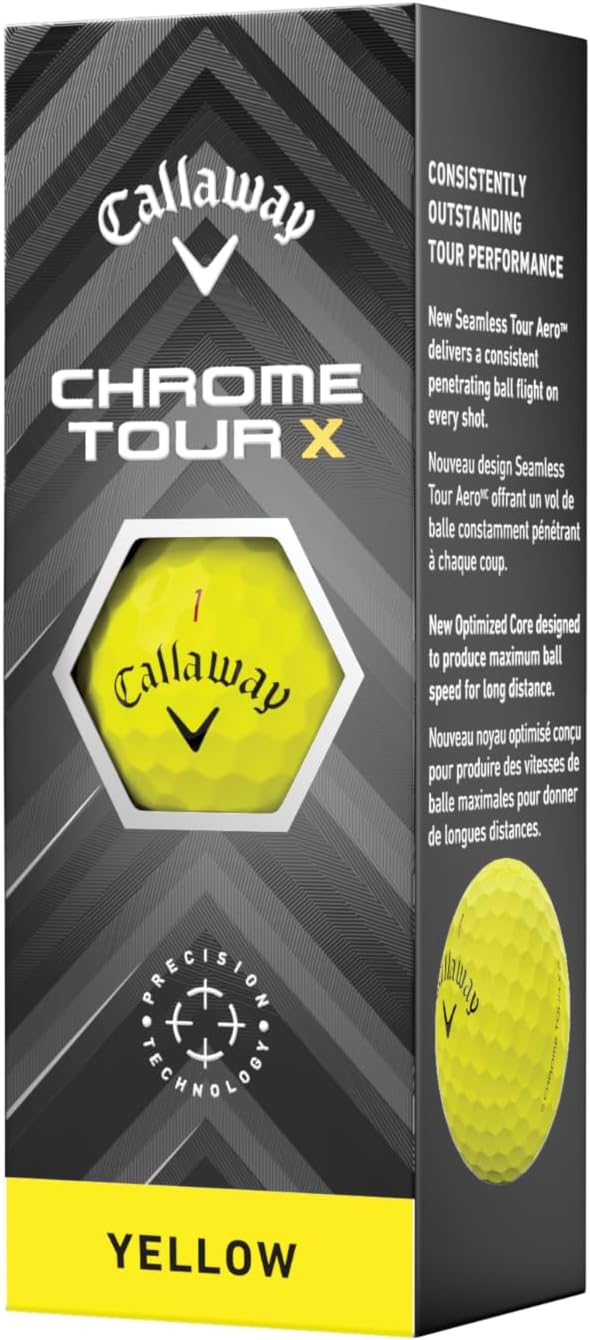 Chrome Tour X Golf Balls: Max Distance, Tour Performance, Incredible Feel & Alignment