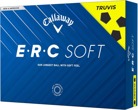 ERC Soft Truvis Yellow Golf Balls 12-Pack: Max Distance, Soft Feel, Control