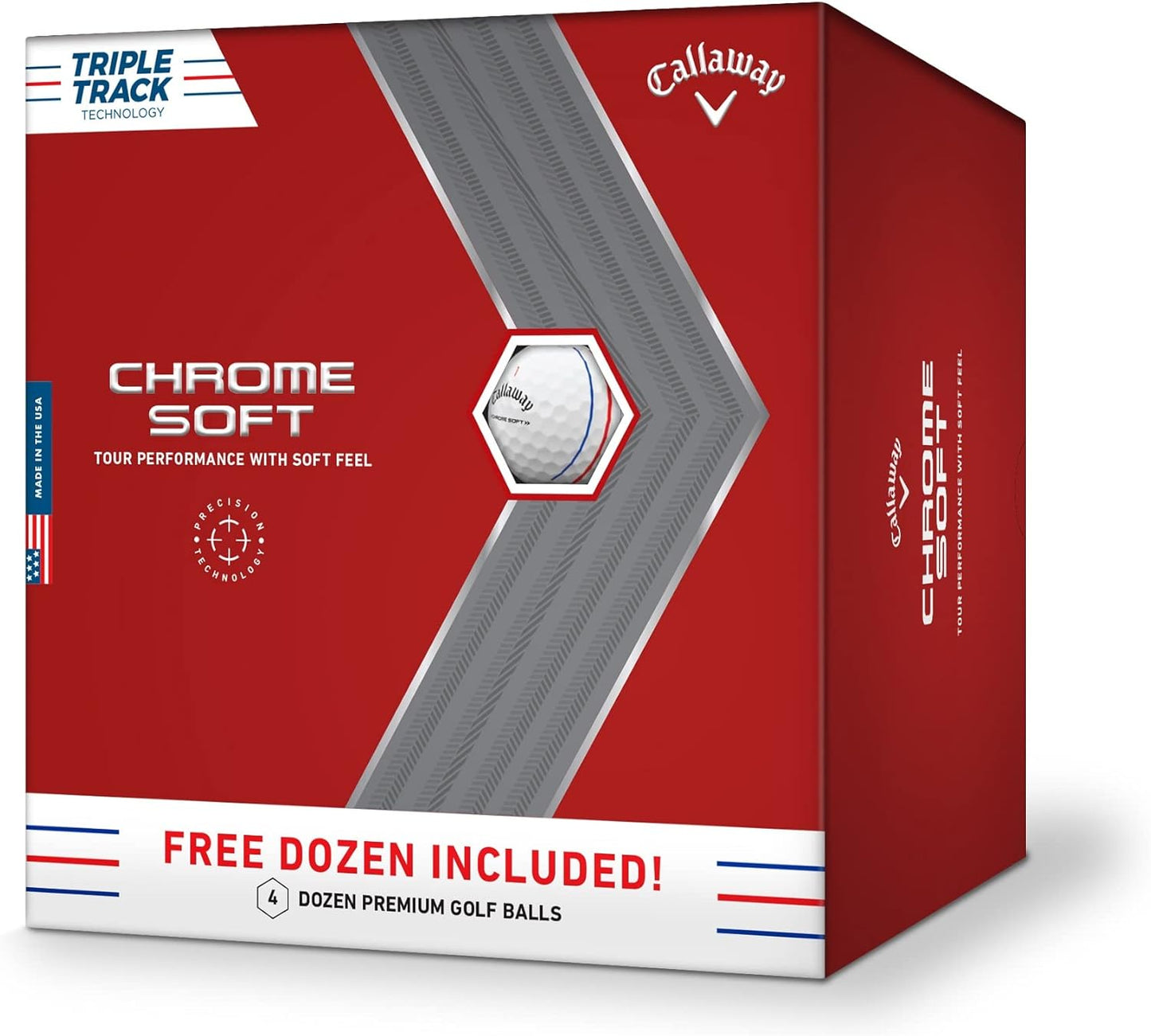 Golf 2022 Chrome Soft Golf Balls (True Track (Red/Blue)