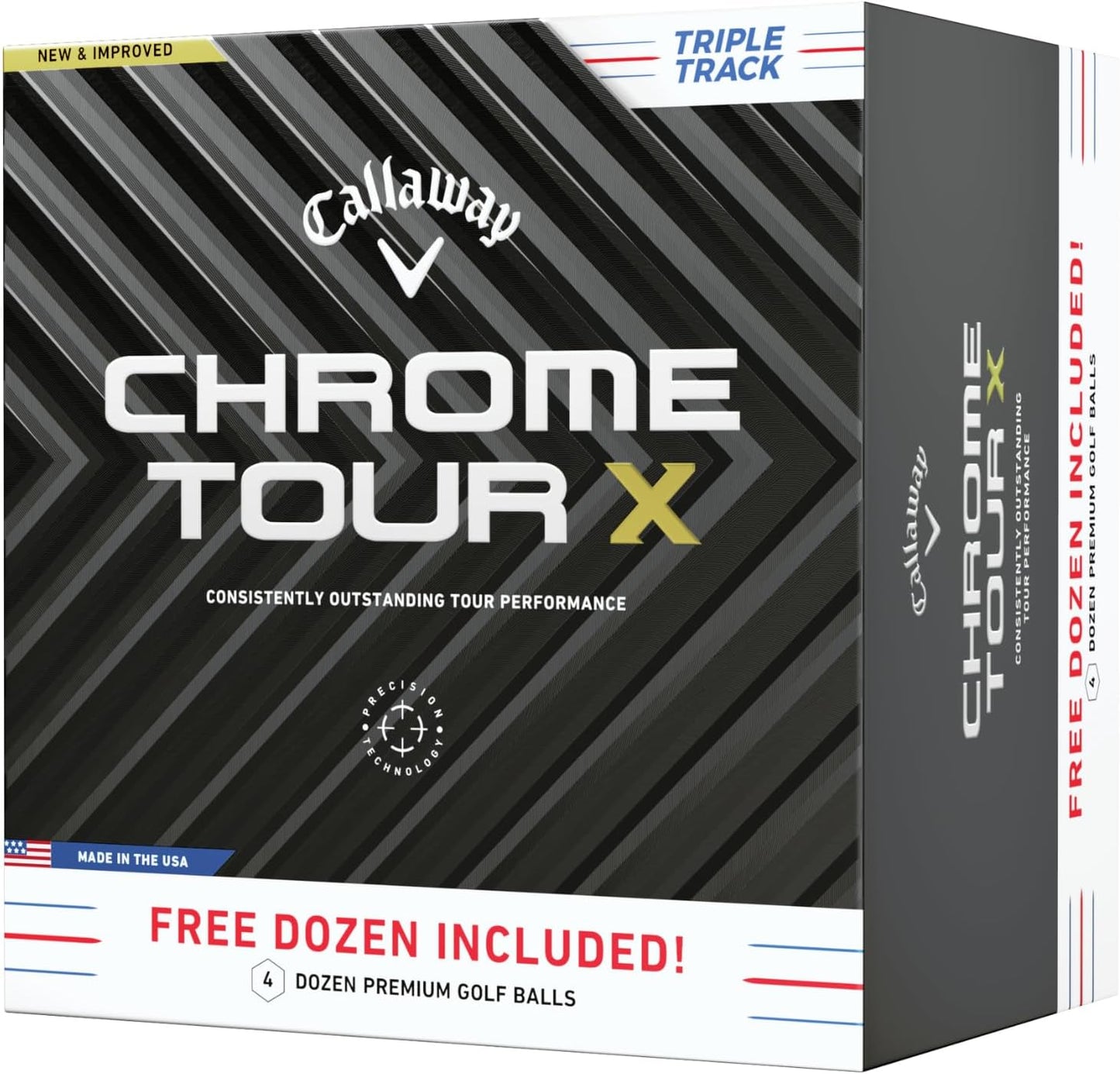 Chrome Tour X Golf Balls: Max Distance, Tour Performance, Incredible Feel & Alignment