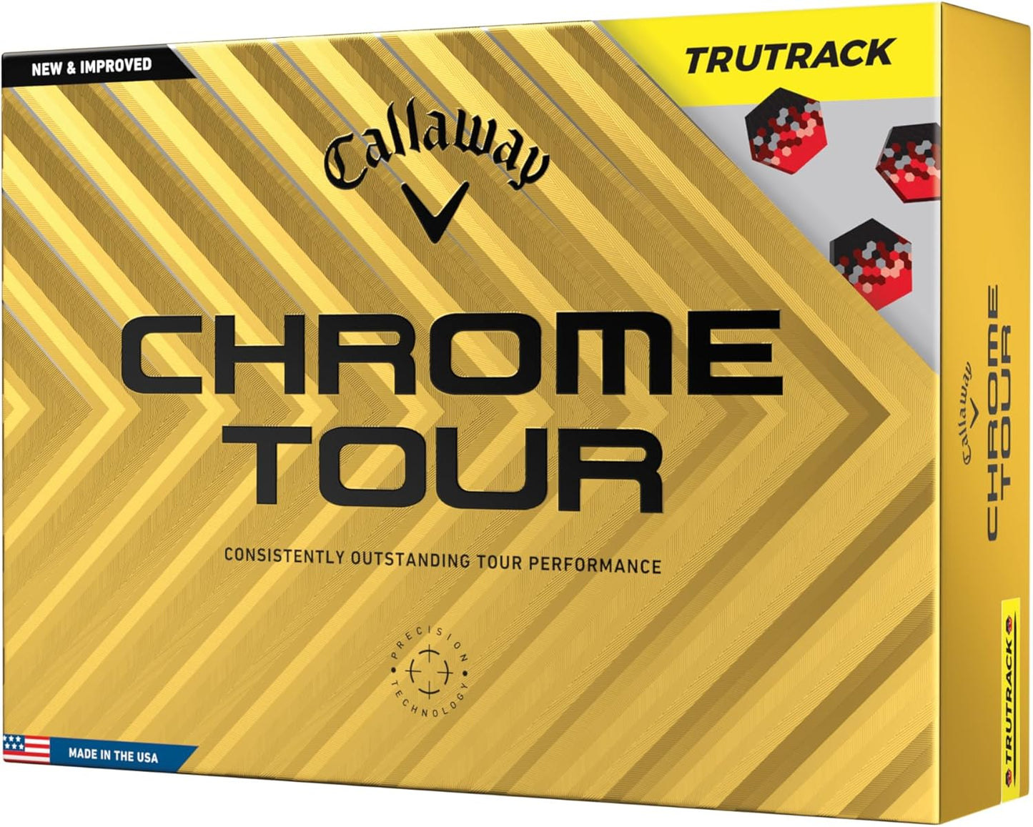 Chrome Tour Golf Balls: Hyper Fast Core, Triple Track Alignment, Tour Performanc