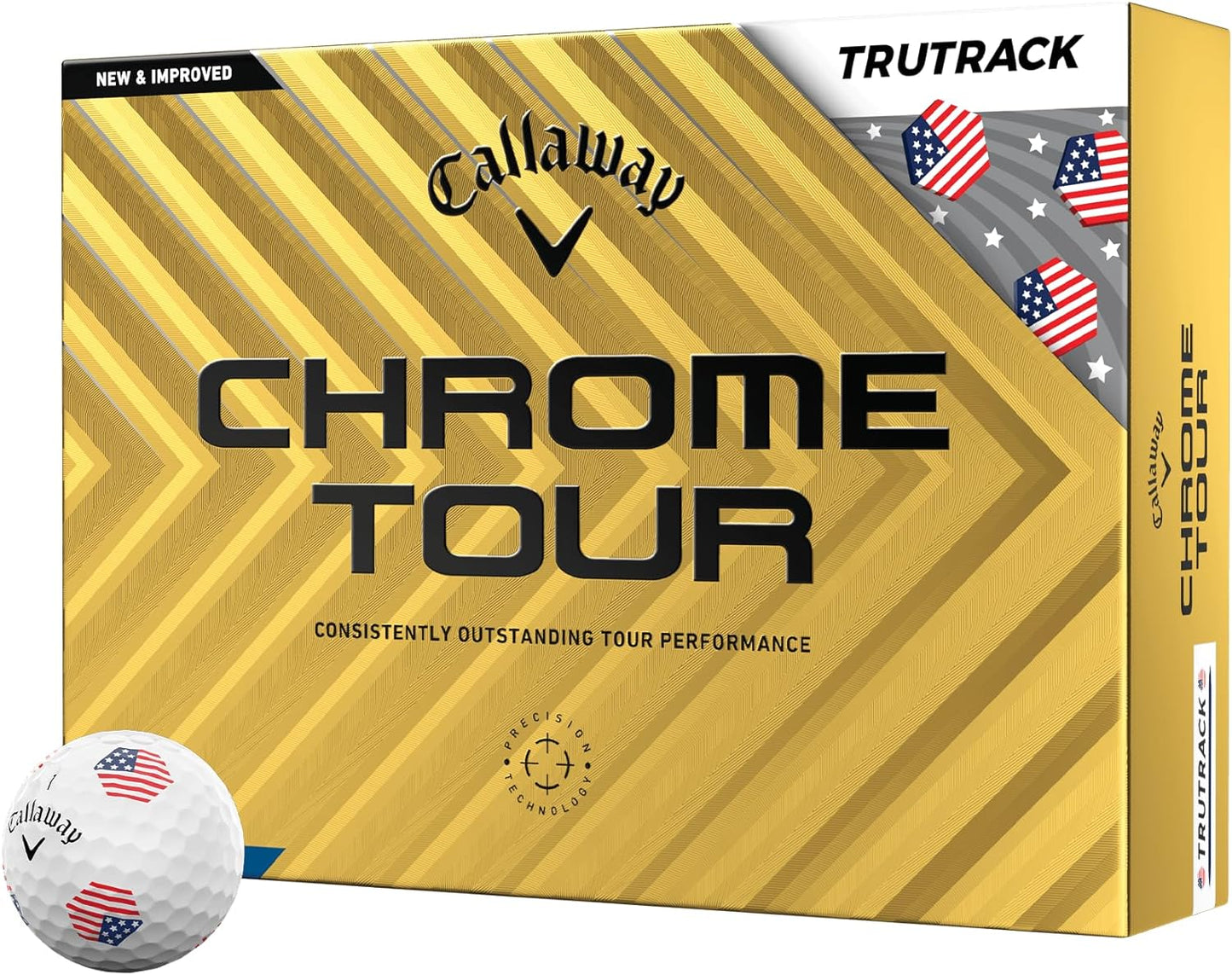 Chrome Tour Golf Balls: Hyper Fast Core, Triple Track Alignment, Tour Performanc