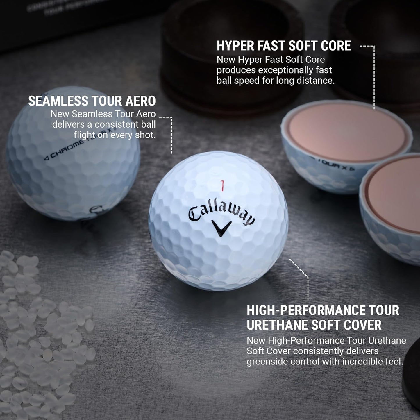 Chrome Tour X Golf Balls: Max Distance, Tour Performance, Incredible Feel & Alignment