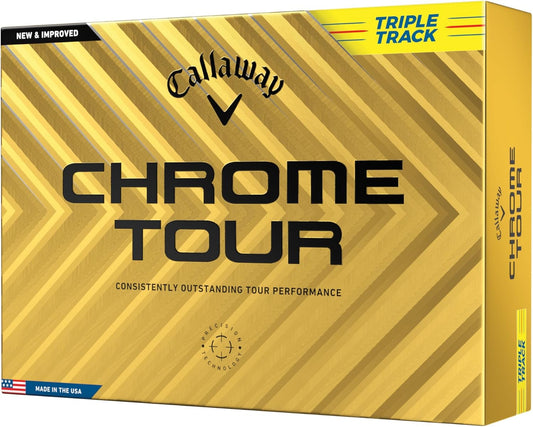 Chrome Tour Golf Balls: Hyper Fast Core, Triple Track Alignment, Tour Performanc