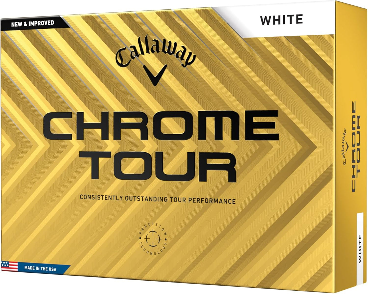Chrome Tour Golf Balls: Hyper Fast Core, Triple Track Alignment, Tour Performanc
