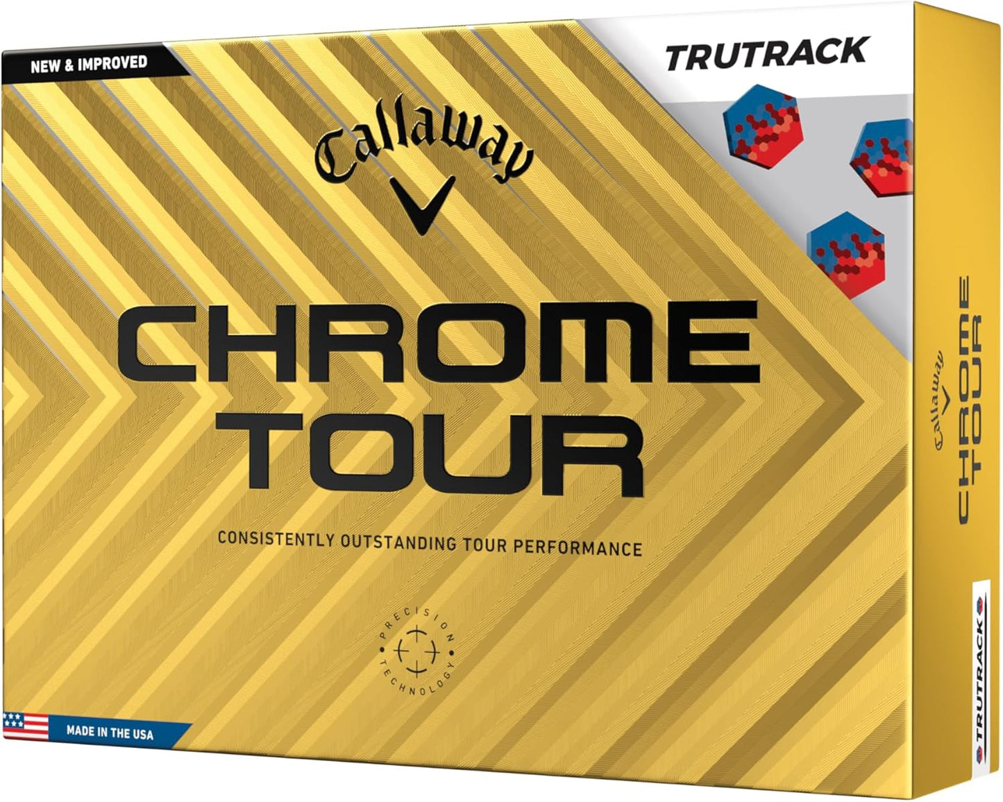 Chrome Tour Golf Balls: Hyper Fast Core, Triple Track Alignment, Tour Performanc