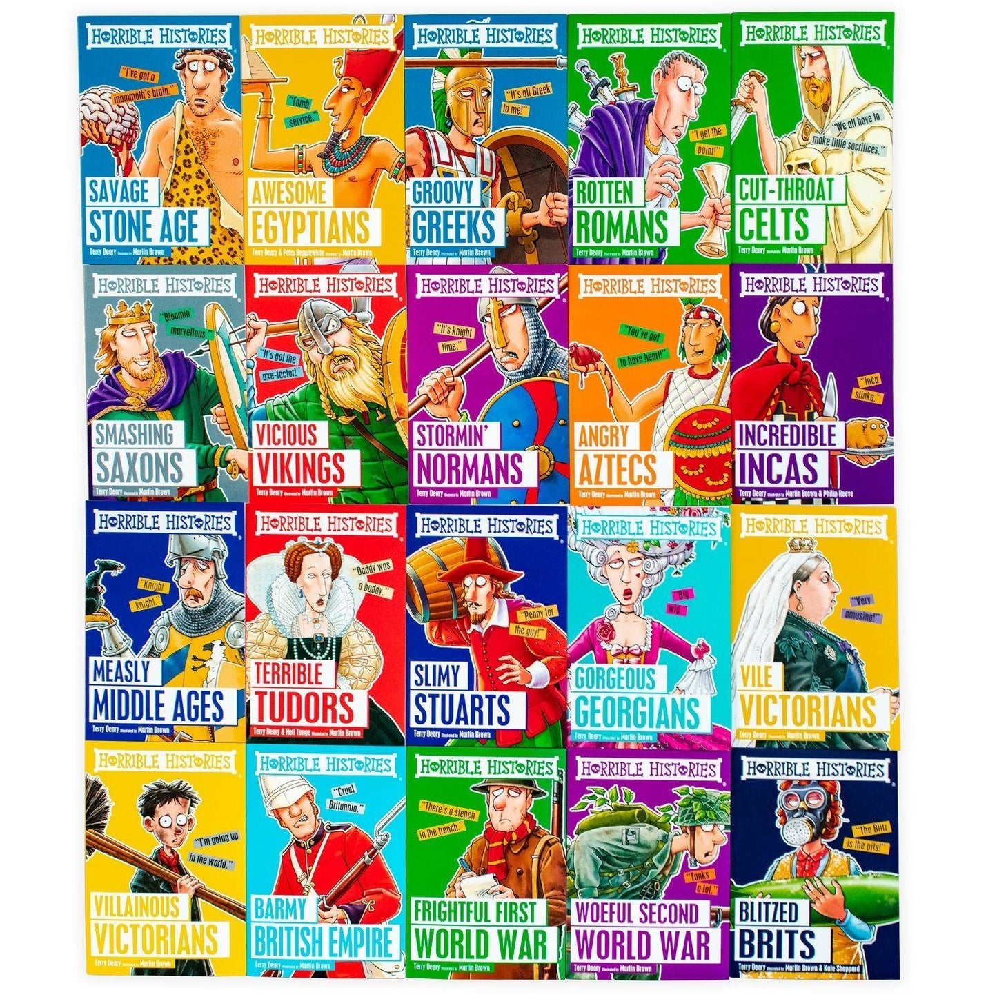 Horrible Histories Blood Curdling 20 Books Collection By Terry Deary - Ages 9-14 - Paperback