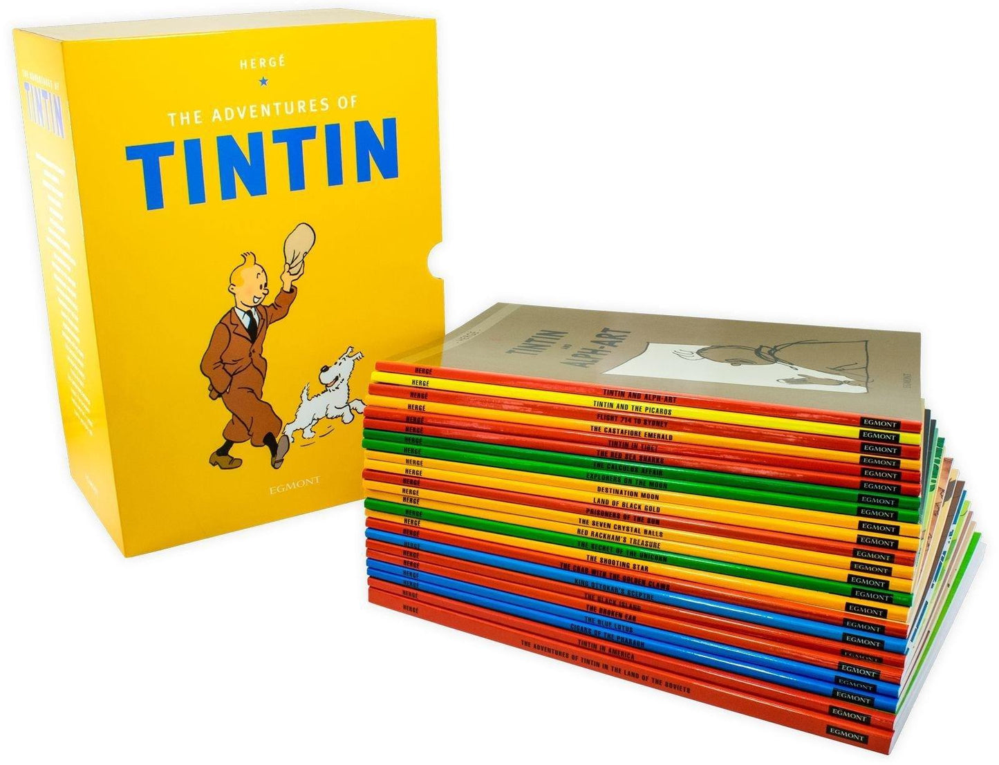The Adventures of Tintin by Hergé: 90th Anniversary 23 Books Box Set - Ages 7+ - Paperback
