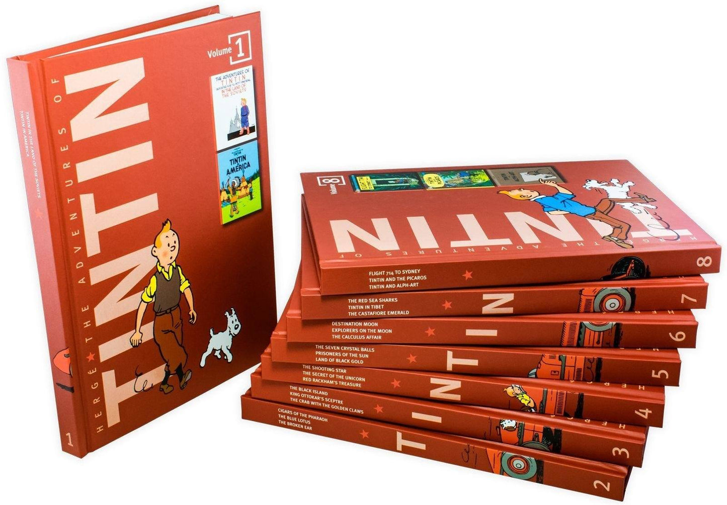 The Adventures of Tintin by Hergé: Compact Edition 8 Books Box Set - Ages 7+ - Hardback