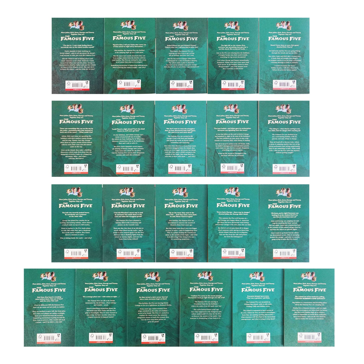 Famous Five 21 Books Box Set by Enid Blyton - Ages 9-14 - Paperback