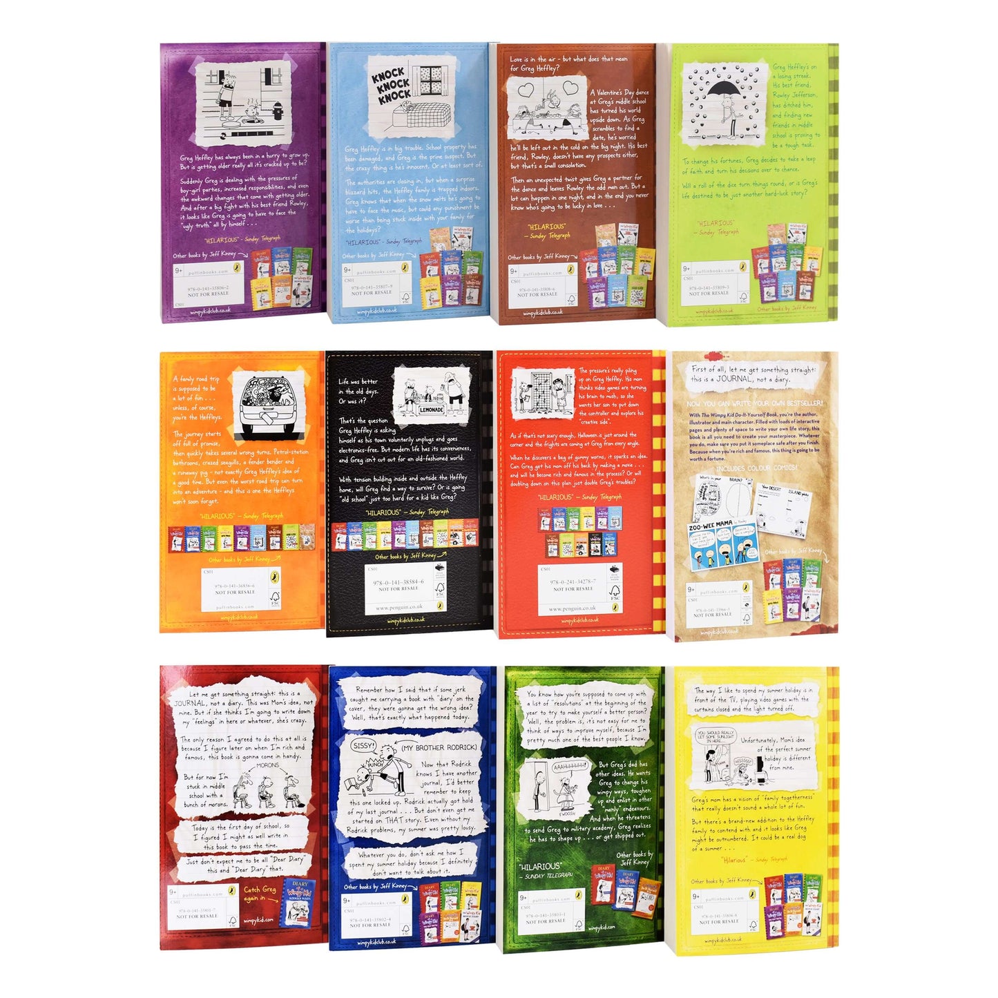 Diary of a Wimpy Kid Box of Books by Jeff Kinney 12 Book Collection Set - Ages 7-12 - Paperback