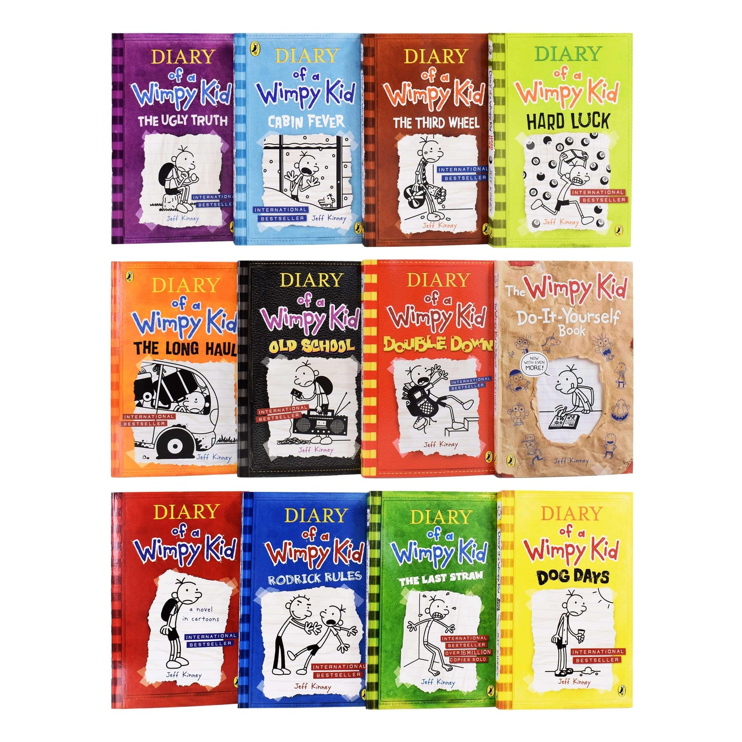 Diary of a Wimpy Kid Box of Books by Jeff Kinney 12 Book Collection Set - Ages 7-12 - Paperback