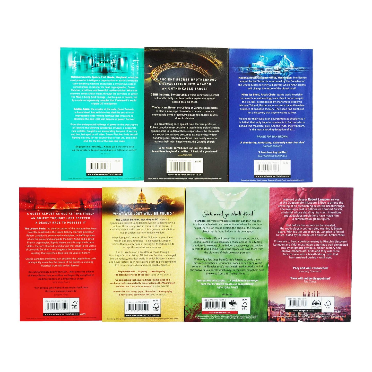 Robert Langdon Series Collection 7 Books Set By Dan Brown - Fiction - Paperback