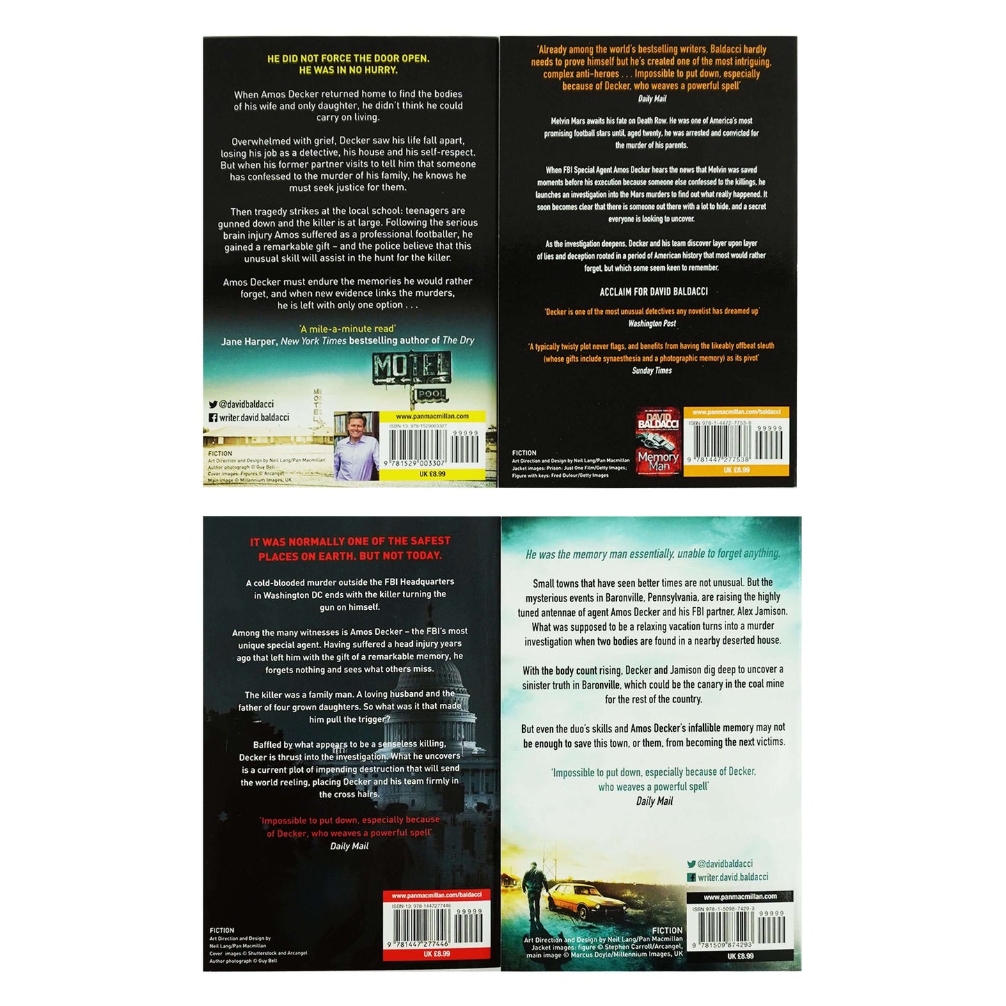 David Baldacci Amos Decker Series 4 Books Collection Set - Ages 18+ - Paperback