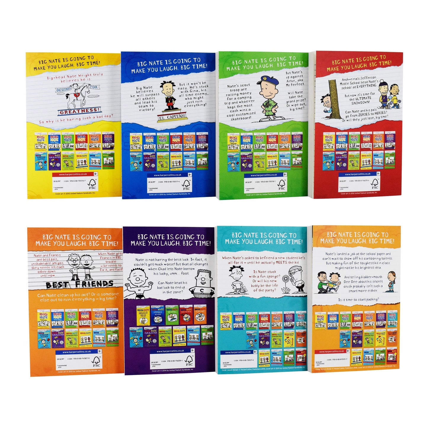 The Big Nate Collection Series 8 Books Box Set by Lincoln Peirce - Ages 9-14 - Paperback