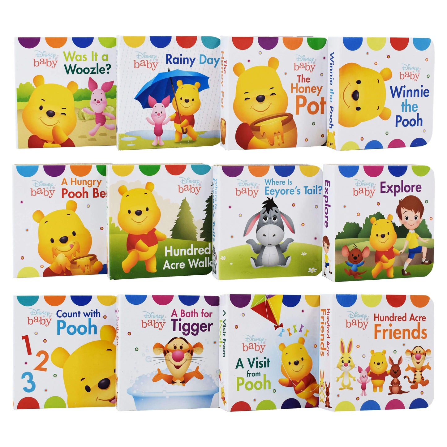 Disney Baby - Winnie the Pooh - My First Library Board Book Block 12-Book Set - Ages 0-5 - Board Book