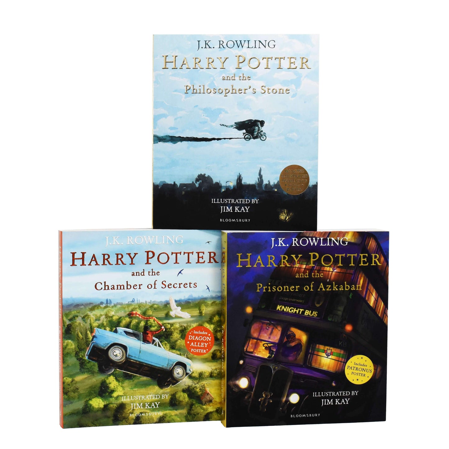 Harry Potter by J.K. Rowling Illustrated by Jim Kay 3 Books Collection  – Ages 9-14 – Paperback