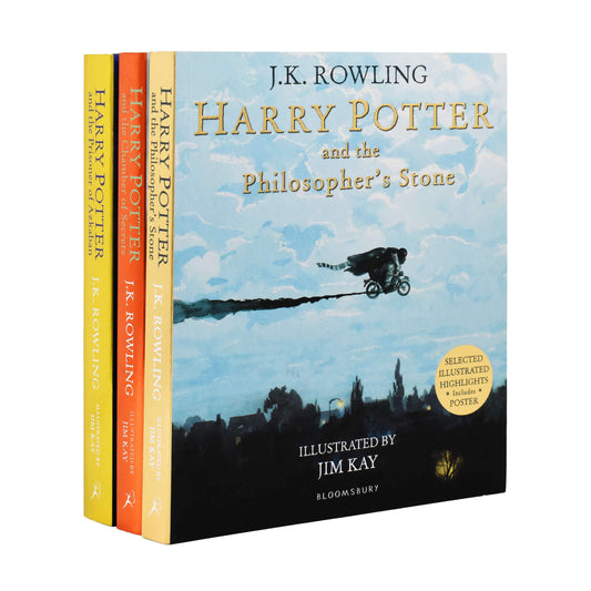 Harry Potter by J.K. Rowling Illustrated by Jim Kay 3 Books Collection  – Ages 9-14 – Paperback