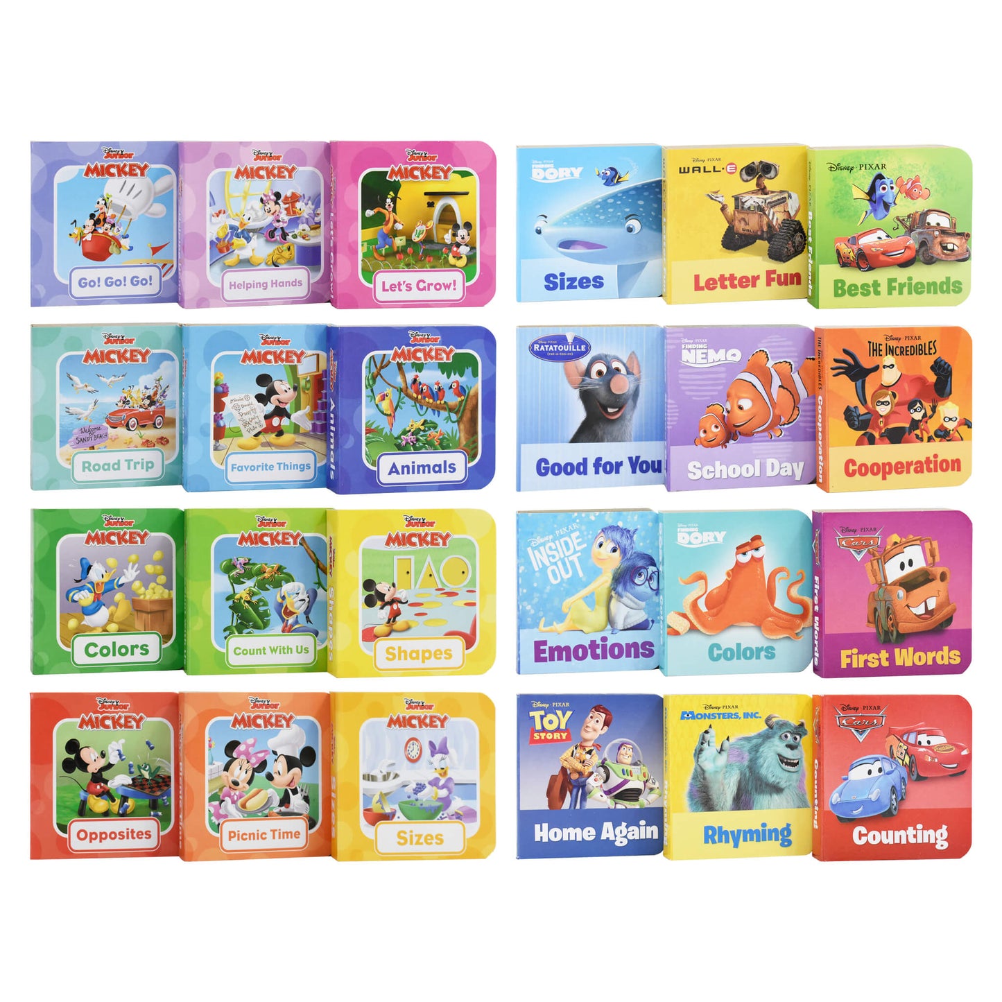 Disney Junior Mickey Mouse Clubhouse & Disney Pixar My First Library 24 Books Box Set - Age 0-5 - Board Book