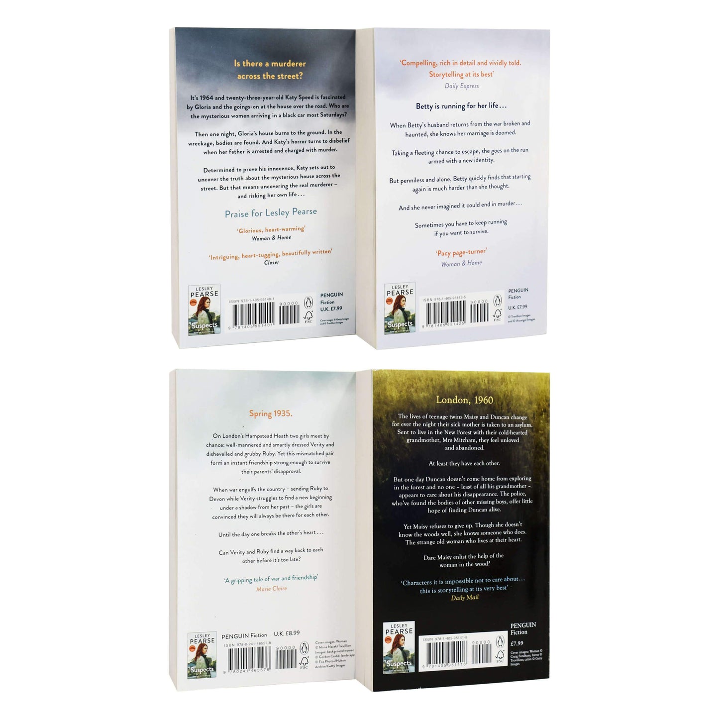 Lesley Pearse 4 Books Set (Dead to Me, Woman in the Wood, Across the Street, You'll Never See Me) - Young Adult - Paperback