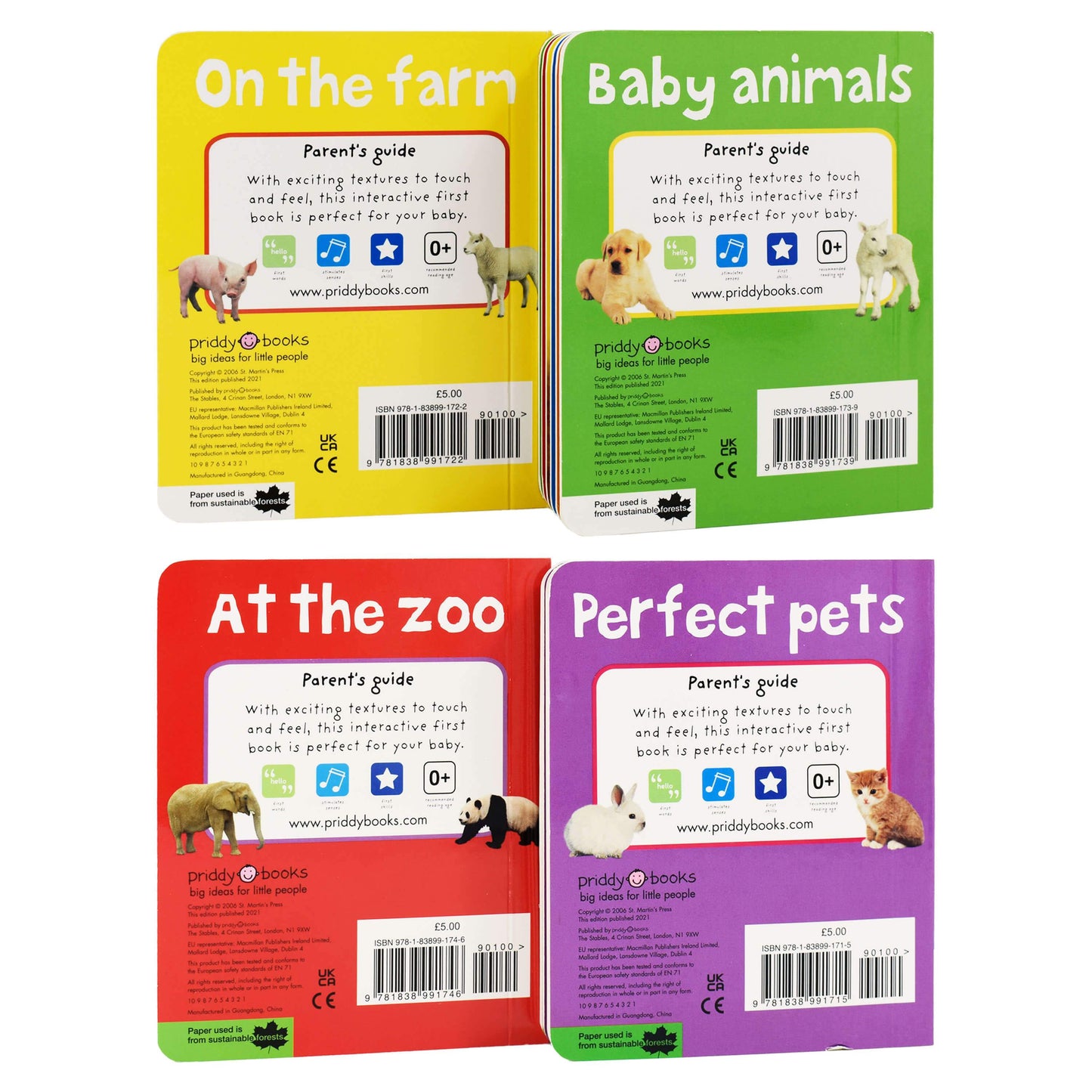 Bright Baby Touch & Feel Slipcase 4 Books by Priddy Books - Ages 0-5 - Board Book