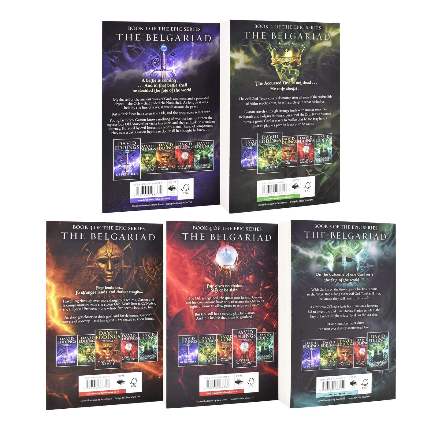 The Belgariad Series 1 To 5 Books Collection Set By David Eddings - Ages 12-15 - Paperback