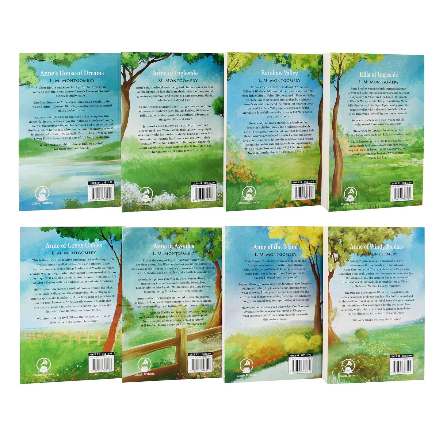 Anne of Green Gables The Complete Collection 8 Books Set By L.M. Montgomery - Ages 9-14 - Paperback