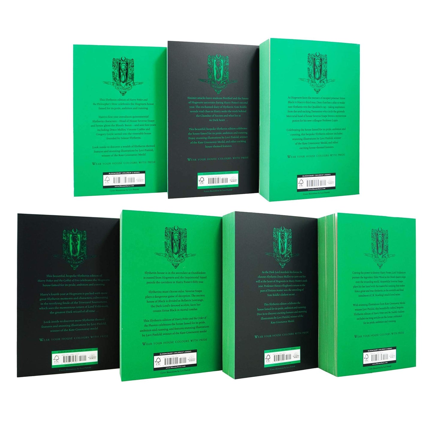 Harry Potter: Hogwarts House Editions - Slytherin 7 Books Box Set by J.K. Rowling - Ages 9+ - Paperback