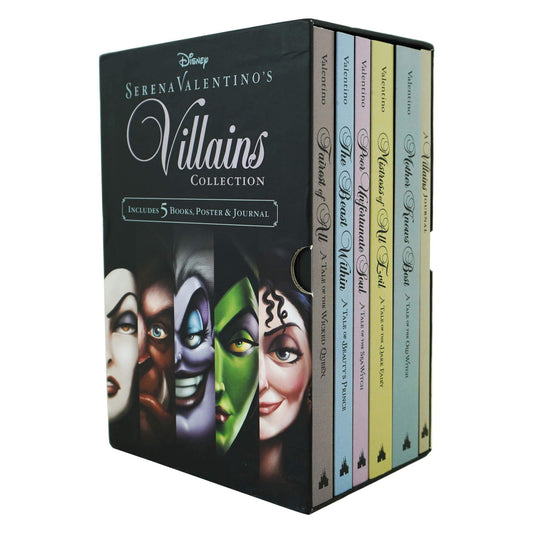 Disney Villains Collection by Serena Valentino Box Set of 5 Books, Poster & Journal - Ages 6-9 - Paperback