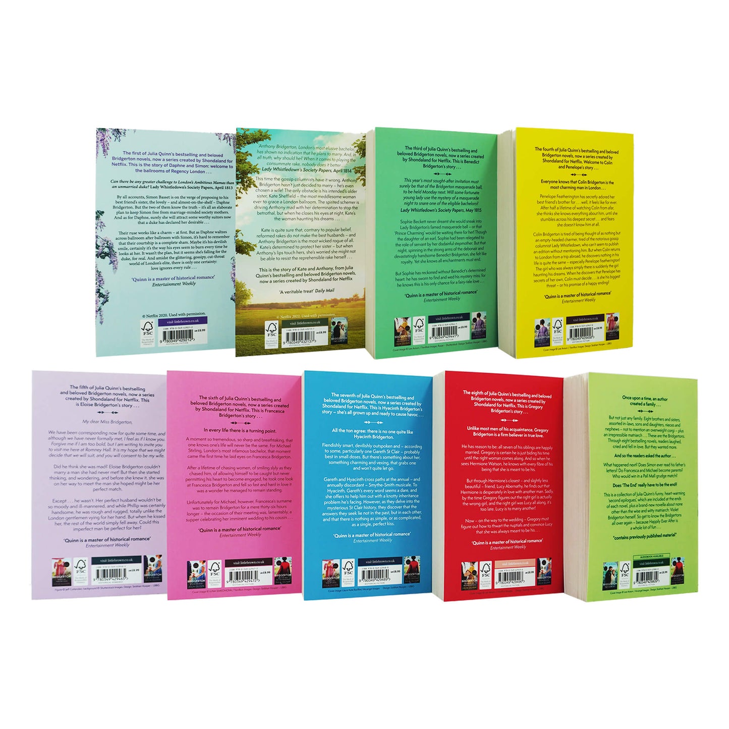 Bridgerton by Julia Quinn: Books 1-9 Collection Set - Fiction - Paperback