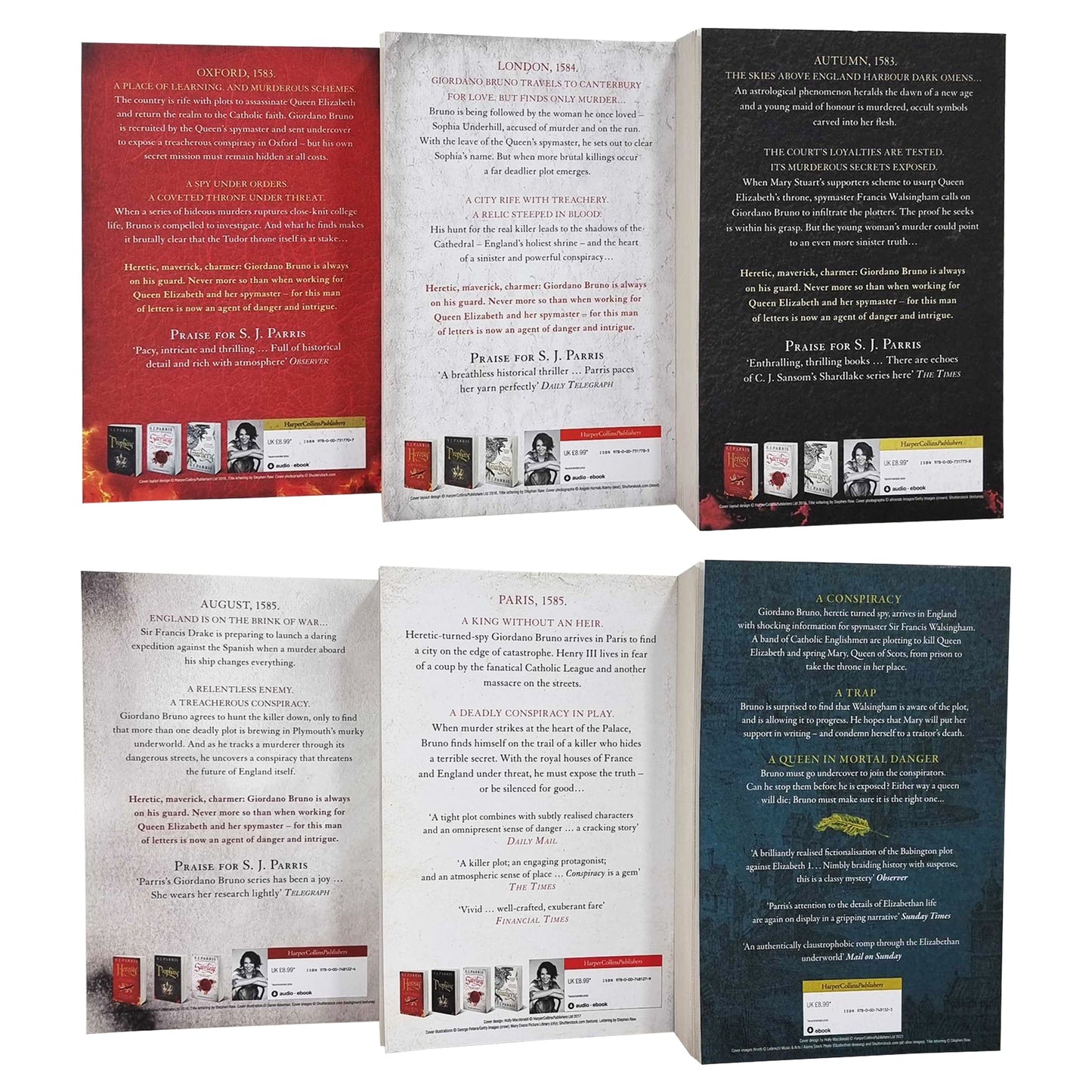 Giordano Bruno Series 6 Books Collection Set By S. J. Parris - Fiction - Paperback