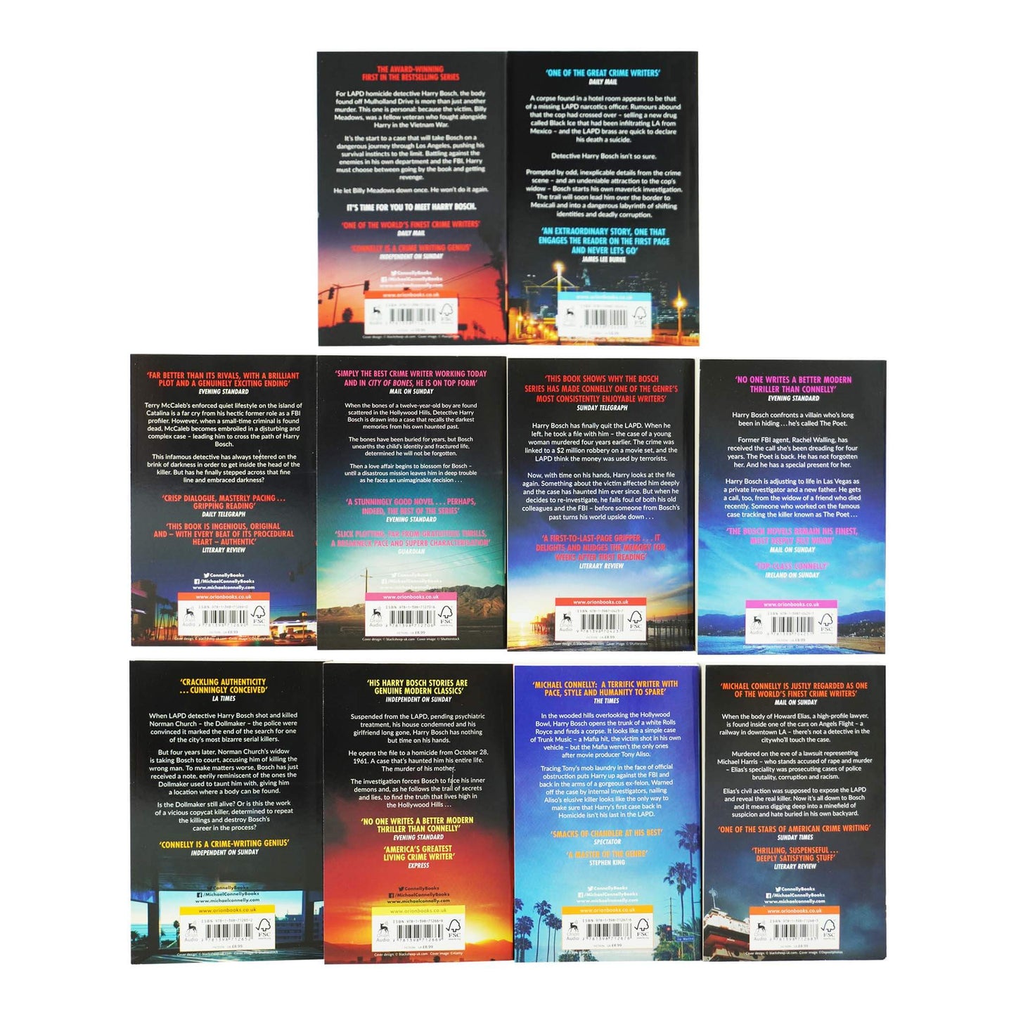 Harry Bosch by Michael Connelly: Books 1-10 Collection Set - Fiction - Paperback