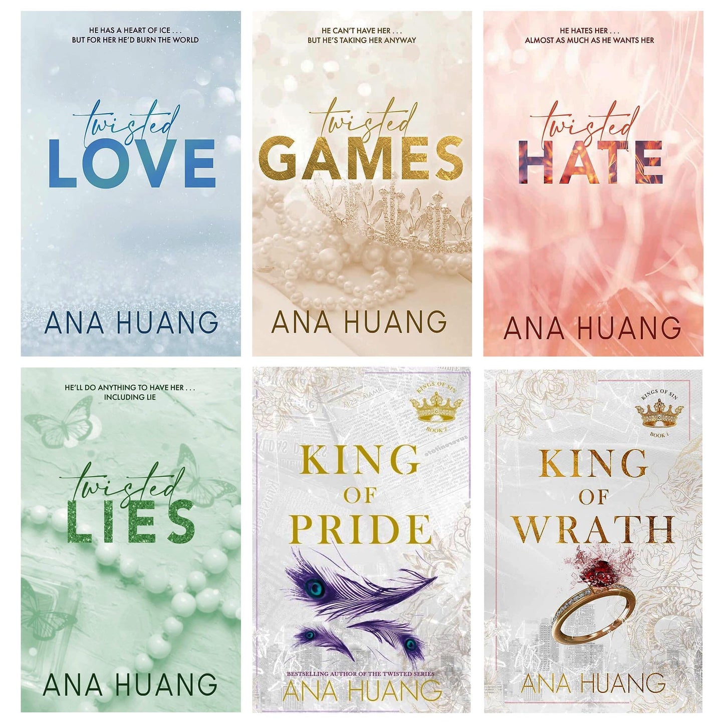 Twisted & King Of Sin Series by Ana Huang 6 Books Collection Set - Fiction - Paperback