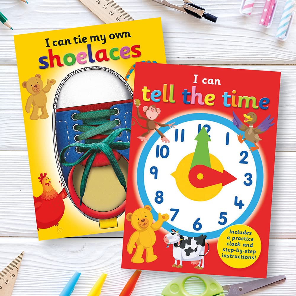 I Can Series 2 Books Collection Set (I Can Tie My Own Shoelaces & I Can Tell the Time) - Ages 3-7 - Hardback