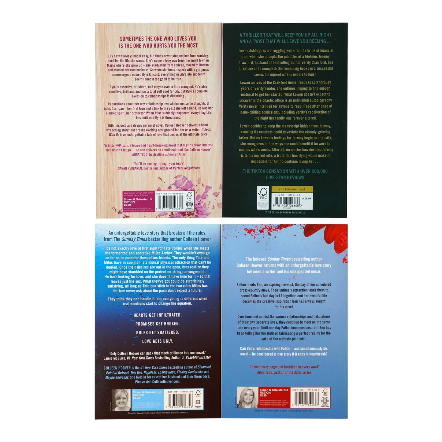 It Ends With Us by Colleen Hoover 4 Books Collection Set - Fiction - Paperback