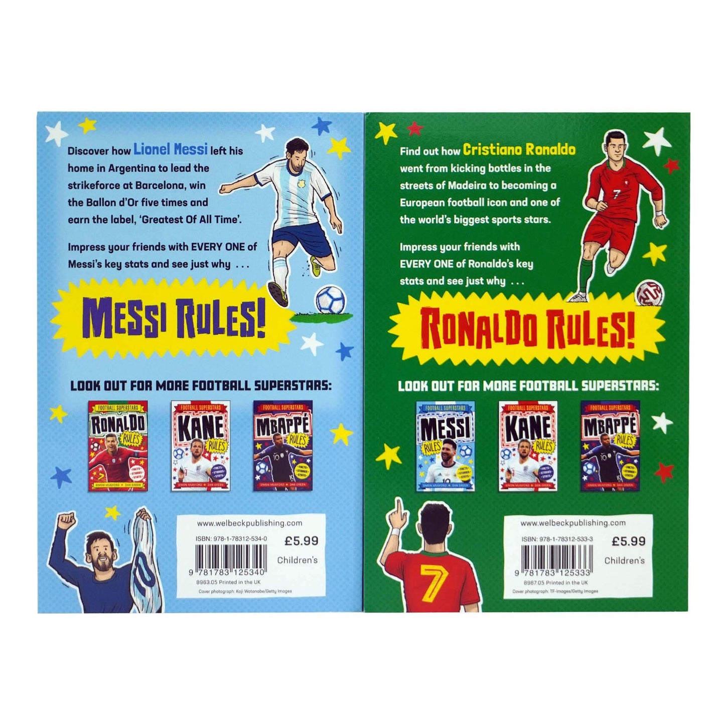 Football Superstars Series 2 Books Collection (MESSI VS RONALDO) By Simon Mugford - Ages 5 years and up - Paperback